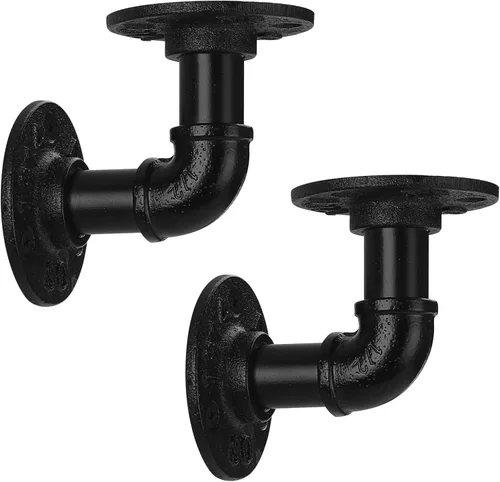 Soporte de estante de tubo de 1/2 pulgada, soporte de estante flotante montado en la pared, soporte de metal colgante de pared punk de vapor,
