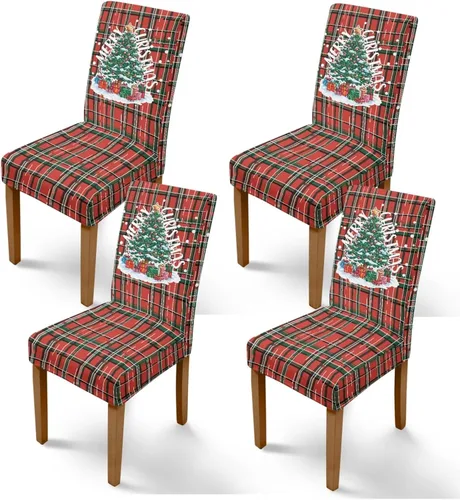 Miniatura 62 de Rnyleeg Fundas de silla de Navidad para sala de estar, diseño de muñeco de nieve azul, estampado de pájaros, fundas para sillas de comedor, 1