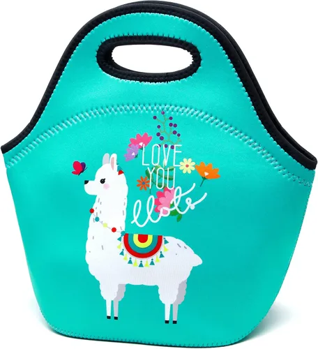 Miniatura 12 de Bolsa de almuerzo de neopreno para mujer, bolsa de almuerzo aislada, lavable, contenedor de almuerzo para el trabajo, picnic, bolsas ligeras de Negro