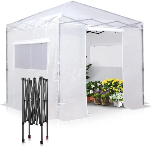 Miniatura 25 de EAGLE PEAK - Invernadero instantáneo emergente, para plantas de jardinería en interiores y exteriores, puertas con cremallera enrollable y ventanas