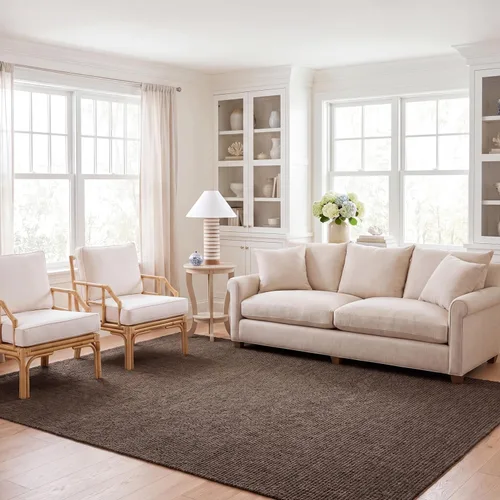 SAFAVIEH Alfombra 9x12 - Colección de fibra natural - Grande - Marrón, Yute hecho a mano, estilo granja, textura gruesa de pelo grueso (NF447D)