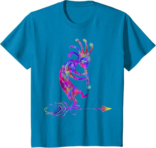 Miniatura 56 de Native American Kokopelli With Feather 2 - Camiseta Fan Fun, Negro, S