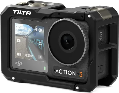 Miniatura 2 de Tilta Jaula para cámara compatible con DJI Osmo Action 3 Basic Kit (negro), armadura protectora, mejora la funcionalidad con opciones de montaje