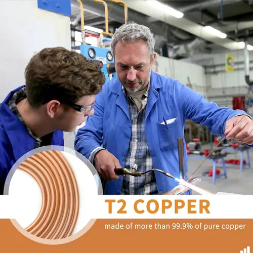 Miniatura 3 de Tubo de Cobre 1/4" DE x 0.195" DI x 25 Pies, Tubos de Cobre Puro T2 Bobina Suave, Tubería de Tubo Redondo de Metal Sin Costuras para Aire