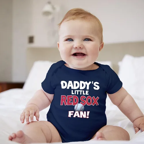 Miniatura 2 de NanyCrafts Baby's Daddy's Little Red Sox Fan Body Body para bebé Red Sox Fan