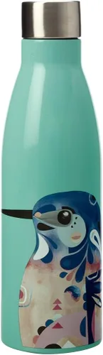 Maxwell & Williams Pete Cromer - Botella de agua aislada, diseño de martín pescador azul, acero inoxidable sin BPA, 0.2 fl oz