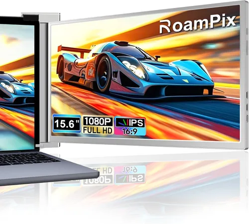 Extensor de pantalla para laptop, monitor portátil FHD 1080P IPS de 15.6 pulgadas para laptop, extensor de monitor dual para portátiles de 13 a 17.3