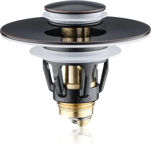 Miniatura 17 de Tapón Universal para Lavabo de Baño - Filtro de Drenaje de Lavabo con Rebote, Tapón de Drenaje Emergente de Níquel Cepillado, Tapón de Fregadero