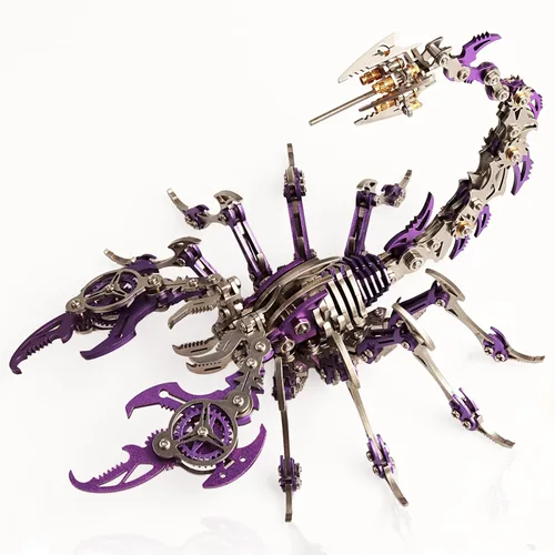 Rompecabezas de metal 3D para adultos, kit de modelo de metal 3D de escorpión para construir adornos de rompecabezas 3D coloridos DIY para adultos,