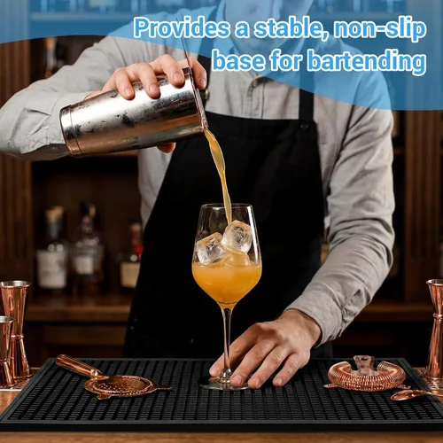 Miniatura 4 de ZJWZLG Tapete de barra de goma de alta calidad de 18 x 12 pulgadas para encimera, almohadilla de secado de platos antideslizante y tapete