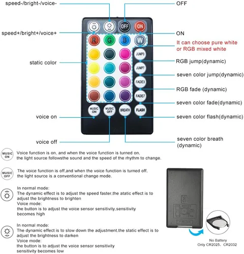 Miniatura 4 de AMKI Kit de luces de cortina de fibra óptica RGBW de 16 W, 300 hebras de punto de destello con control inteligente de aplicación de sonido, cable