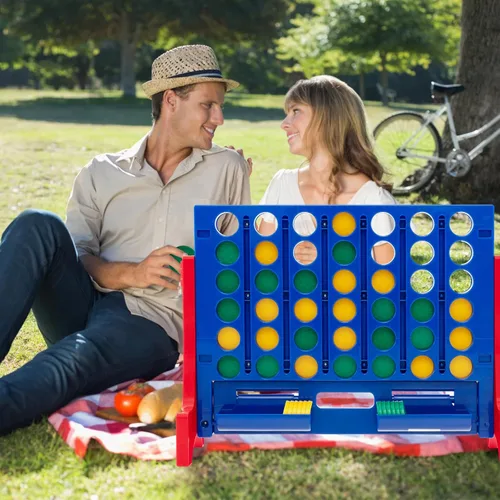 Miniatura 8 de KOTEK 1.6 FT Tall Giant 4-in-A-Row, Jumbo 4-to-Score Game with Carrying Bag & 42 Coins, Quick Release Slider, Indoor Outdoor Family Board Game for
