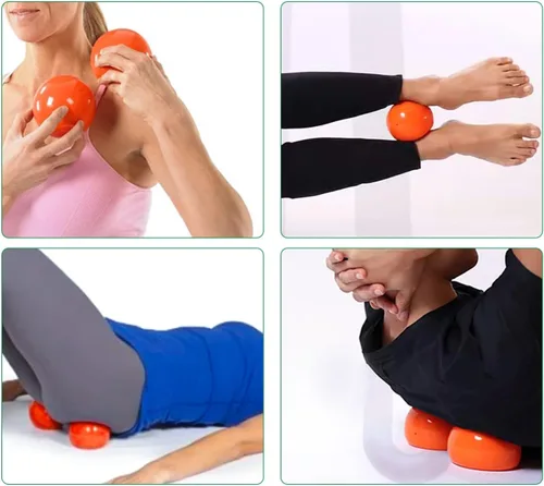 Miniatura 4 de Yoga Massage Ball Smooth Ball – 4 inches Adjustable Firmness Massage Roller Method Balls for Back, Neck & Floor Therapy – Gentle Deep Muscle Relief
