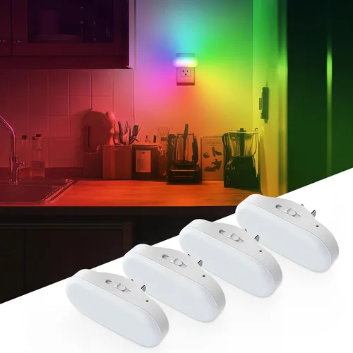 Miniatura 15 de DORESshop Luz nocturna azul, encendido/apagado automático, brillo ajustable de 0-100 lúmenes, enchufe regulable en la pared luz nocturna