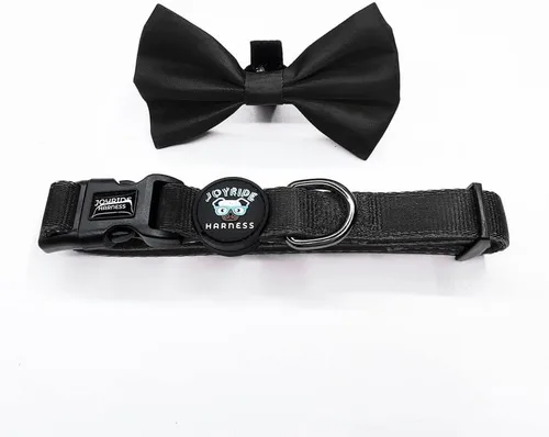 Joyride Harness Collar de perro con pajarita extraíble, ajustable y transpirable para todas las razas de perros, anillo en D fuerte y hebilla