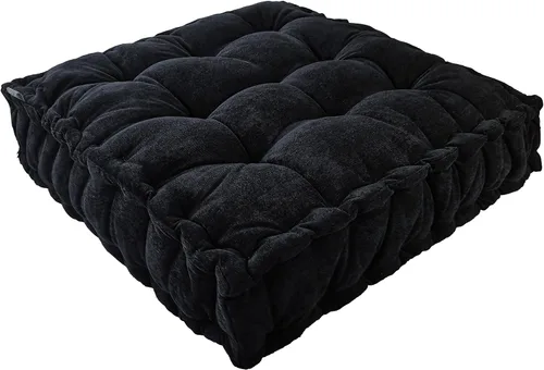 Verpert Almohada de suelo cuadrada de 25 x 25 pulgadas, cojín de meditación para asiento de suelo para adultos, cojín de asiento copetudo de gran