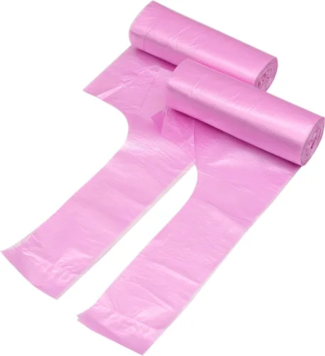 Miniatura 8 de Bolsas de basura de baño de 4 galones, 5 rollos/100 unidades, asas pequeñas, bolsas de basura para oficina, cocina, dormitorio, papelera, coloridas