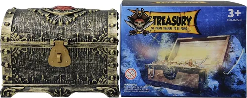 Miniatura 7 de Caja de Almacenamiento Flyekist para Niños, Cofre del Tesoro Pirata, Rojo con Incrustaciones de Rinstones en la Parte Superior, Cofre Decorativo