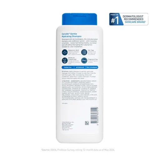 Miniatura 12 de CeraVe Champú Hidratante Suave, Con Ceramidas, Niacinamida y Ácido Hialurónico Para Cabello y Cuero Cabelludo Suaves y de Aspecto Saludable, Champú