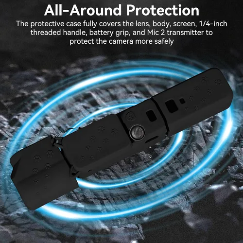 Miniatura 3 de Funda de silicona Pocket 3: Funda protectora Protector de lente compatible con cámara Vlogging DJI Osmo Pocket 3 Creator Combo Accesorios (negro)