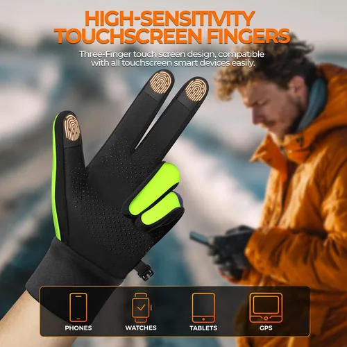 Miniatura 2 de rivmount Guantes de invierno para mujeres y hombres para clima frío, correr, conducir, ciclismo, resistente al agua y pantalla táctil, guantes