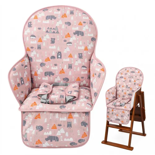 Almohadón para Silla Alta, Cojín para Silla Alta, Cojín para Asiento Transpirable, Patrón Bonito, Diseño Cómodo de Cinturón de Seguridad, Suave y