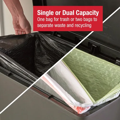 Miniatura 3 de Rubbermaid Premier - Bote de basura de alta capacidad con paso, 19 galones, para basura o reciclaje de flujo simple o doble, color carbón, borde