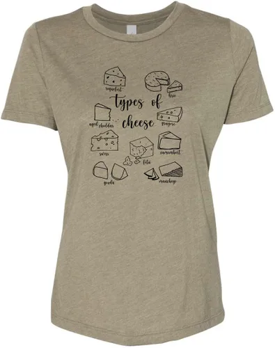 Cute Women's Screen Printed Crew Neck Tee, Shirts With Sayings, Dusty Blue or Olive