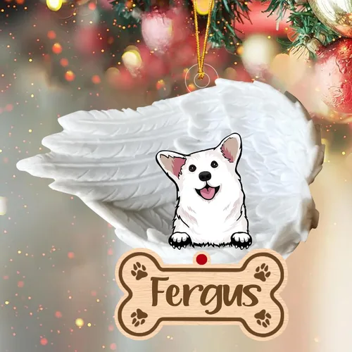 Miniatura 102 de Adorno de perro afgano de 1 ángel, adorno acrílico 2D personalizado conmemorativo para perros, regalo por pérdida de mascotas, regalo