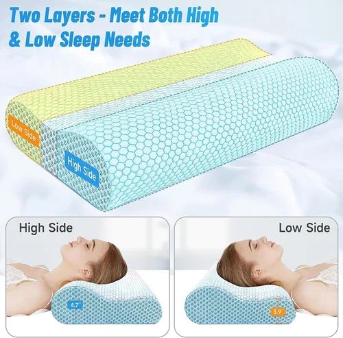 Miniatura 5 de CloudBliss Almohada cervical ergonómica para dormir, almohada cervical cervical para aliviar el dolor de cuello, almohada de espuma viscoelástica