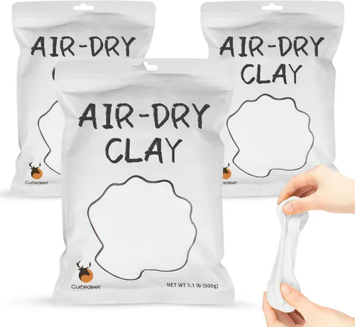 Miniatura 14 de Cutedeer Arcilla Gris que Seca al Aire, Arcilla de Modelado de Espuma de 1.1 lb, Suave y Blanda para Moldear para Niños y Adultos, Suministros