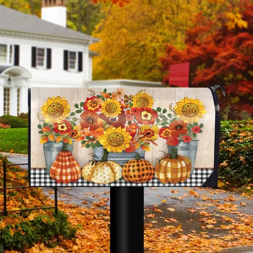 Briarwood Lane Funda para buzón de otoño con ramo de otoño, tamaño estándar