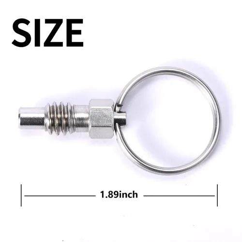 Miniatura 2 de 2 paquetes de émbolo de resorte con anillo de tracción, tamaño de rosca de 3/8 pulgadas, 16 hilos, longitud de rosca de 0.44 pulgadas, acero