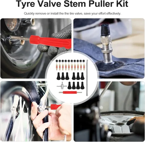 Miniatura 7 de Tire Stem Installation Set with Valve Core Removal Tool 1pcs Car Tire Stem Puller Kit Repair and Maintenance