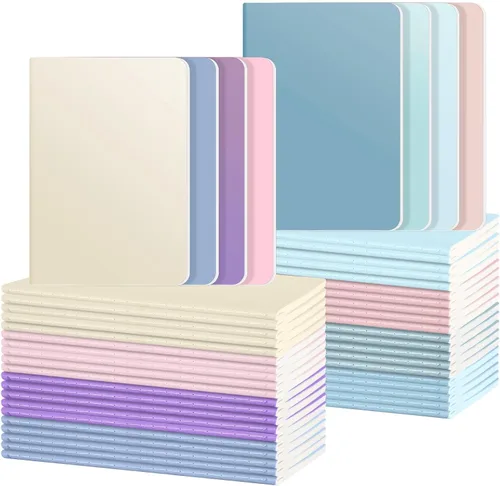 Miniatura 7 de Ddaowanx Paquete de 24 cuadernos rayados coloridos, diarios a granel, 72 páginas, 36 hojas, 8.3 x 5.5 pulgadas, tamaño A5, cuadernos de escritura