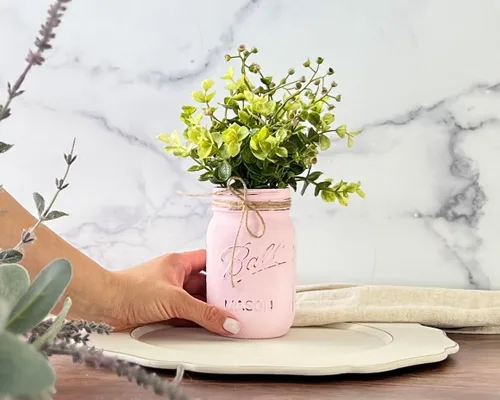 Miniatura 7 de Jarrones rústicos para centros de mesa para mesas Elige color, flores artificiales opcionales Pinta de 16 onzas, 5 pulgadas Jarrón