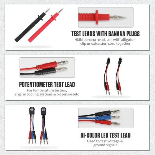 Miniatura 5 de BELEY Kit de cables de prueba automotriz de 104 piezas, kit de cables de prueba de multímetro de ruptura eléctrica con cables de multímetro, clips