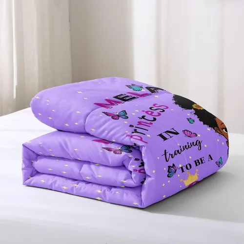 Miniatura 7 de Juego de edredón de niña negra tamaño individual para niños, juego de ropa de cama mágica para niñas negras, edredón de Christan inspirador