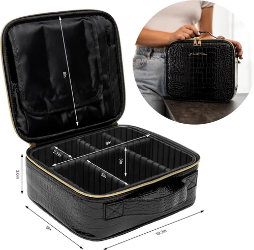 Miniatura 4 de Carrywell Estuche de viaje para maquillaje, no hecho en China, estuche de tren duro para cosméticos, organizador portátil de artistas de belleza