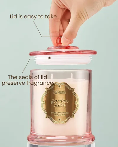 Miniatura 3 de M&SENSE Velas de rosas aromáticas para el hogar, velas de soja orgánicas, no tóxicas, sin hollín, vela en tarro grande de 12.7 onzas, 75 horas