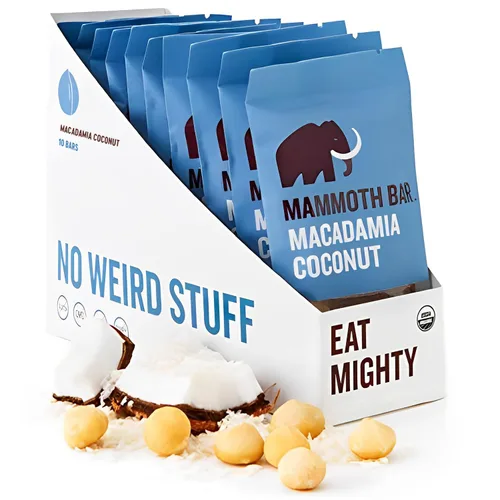 Miniatura 11 de Barra de anacardo y canela, orgánica, paleo, sin gluten y cruda por Mammoth Bar, 0.35-0.47 onzas de proteína, 1.8 onzas (10 barras)
