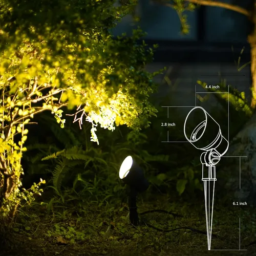 Miniatura 8 de Malibu 8301-9604-08 - Focos de bajo voltaje, iluminación de paisaje al aire libre, 20 W, 145 lúmenes, luz de inundación halógena 2800 K con pico