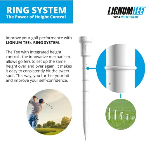 Miniatura 7 de LIGNUM Tee - Camisetas de golf clásicas - Camisetas de golf deportivas - Cabeza antigiro, micro madera de base biológica, 50 veces duradera