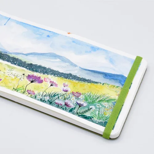 Miniatura 4 de Diario de acuarela de 30 hojas de 5.1 x 8.26 pulgadas, pequeño cuaderno de bocetos de acuarela, prensa en frío, 140 libras/300 GSM, cuaderno