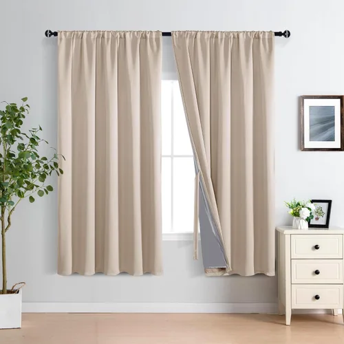 Miniatura 37 de XWZO Cortinas Opacas 100% Blancas - Cortinas de Bloqueo Total de Calor y Luz con Forro Negro para Dormitorio/Cuarto de Lavado, Paneles de Ventana
