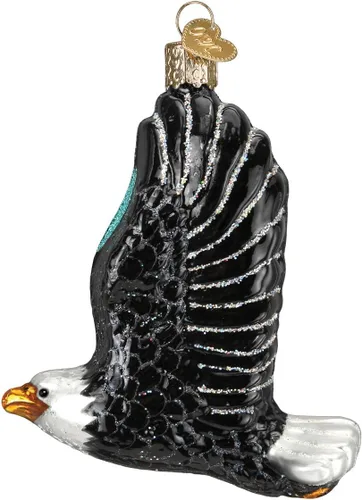 Miniatura 3 de Old World Christmas - Adorno de vidrio soplado de águila en vuelo para árbol de Navidad, decoración de vacaciones hecha a mano, colección Bird