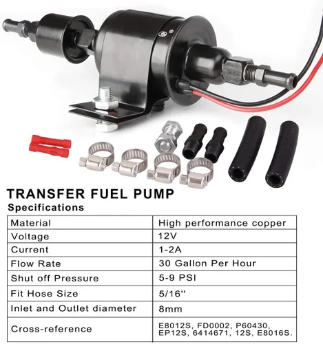 Miniatura 2 de CarBole Bomba de combustible eléctrica universal de 12 V 5-9 PSI 30GPH Bomba de transferencia de combustible para gasolina y diésel para carburador