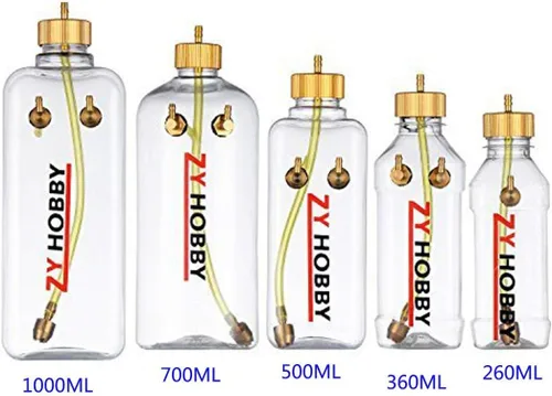 Miniatura 4 de ZYHOBBY Plástico transparente de la botella 260ML del tanque de combustible del gas RC para el avión de RC