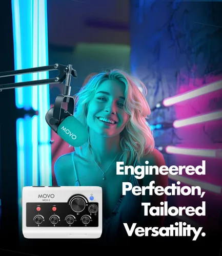Miniatura 7 de Movo Paquete portátil de equipo de podcast para iPhone/teléfonos Android - Kit de podcast con interfaz de audio, 2 micrófonos dinámicos CastMic, 2