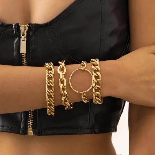 Miniatura 104 de Long tiantian Pulsera de oro gruesa para mujer, pulseras de oro delicadas, pulseras para mujer, pulseras apilables de eslabones de cadena